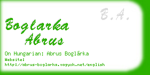boglarka abrus business card