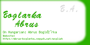 boglarka abrus business card